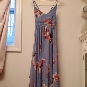 Blue floral maxi dress